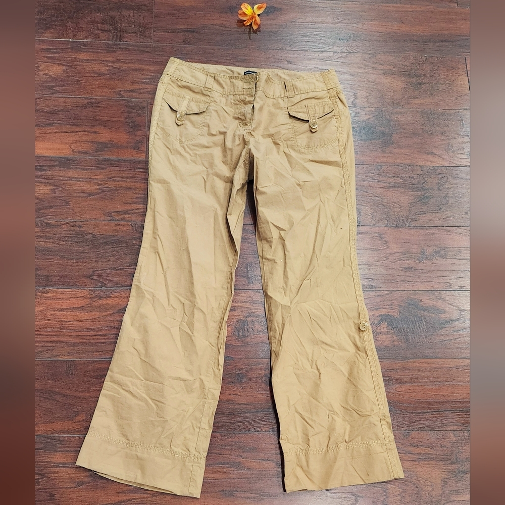 New York & Company Tan Boot Cut Cargo Pants